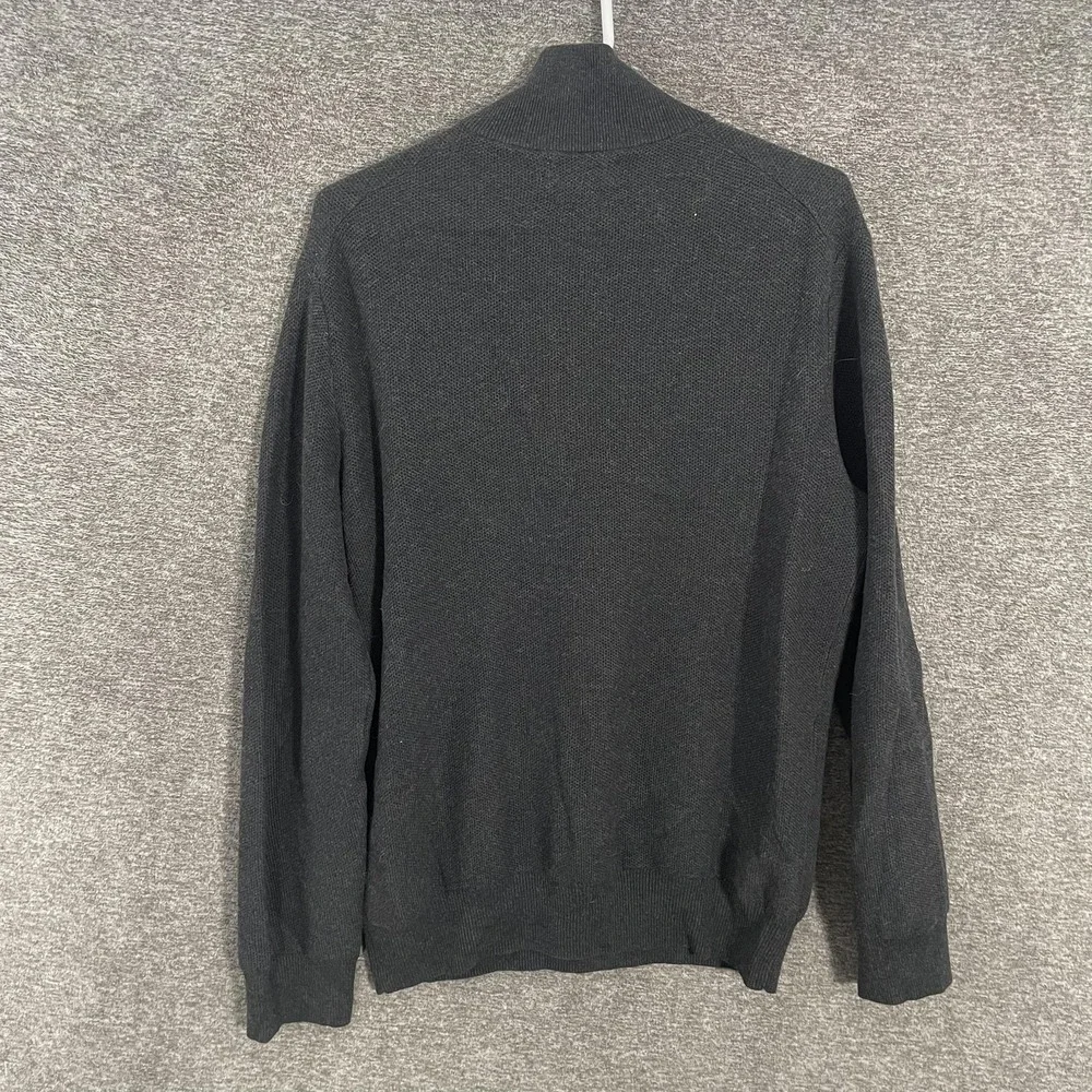 Polo Ralph Lauren Sweater Mens Small Gray Pima Cotton 1/4 Zip Mock Knit Pullover